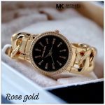 *_ Brand-MICHAEL KORS_* Model-Vr Quality-7a Gender-Ladies Bracelet-Rose gold Black Dial-Round cash