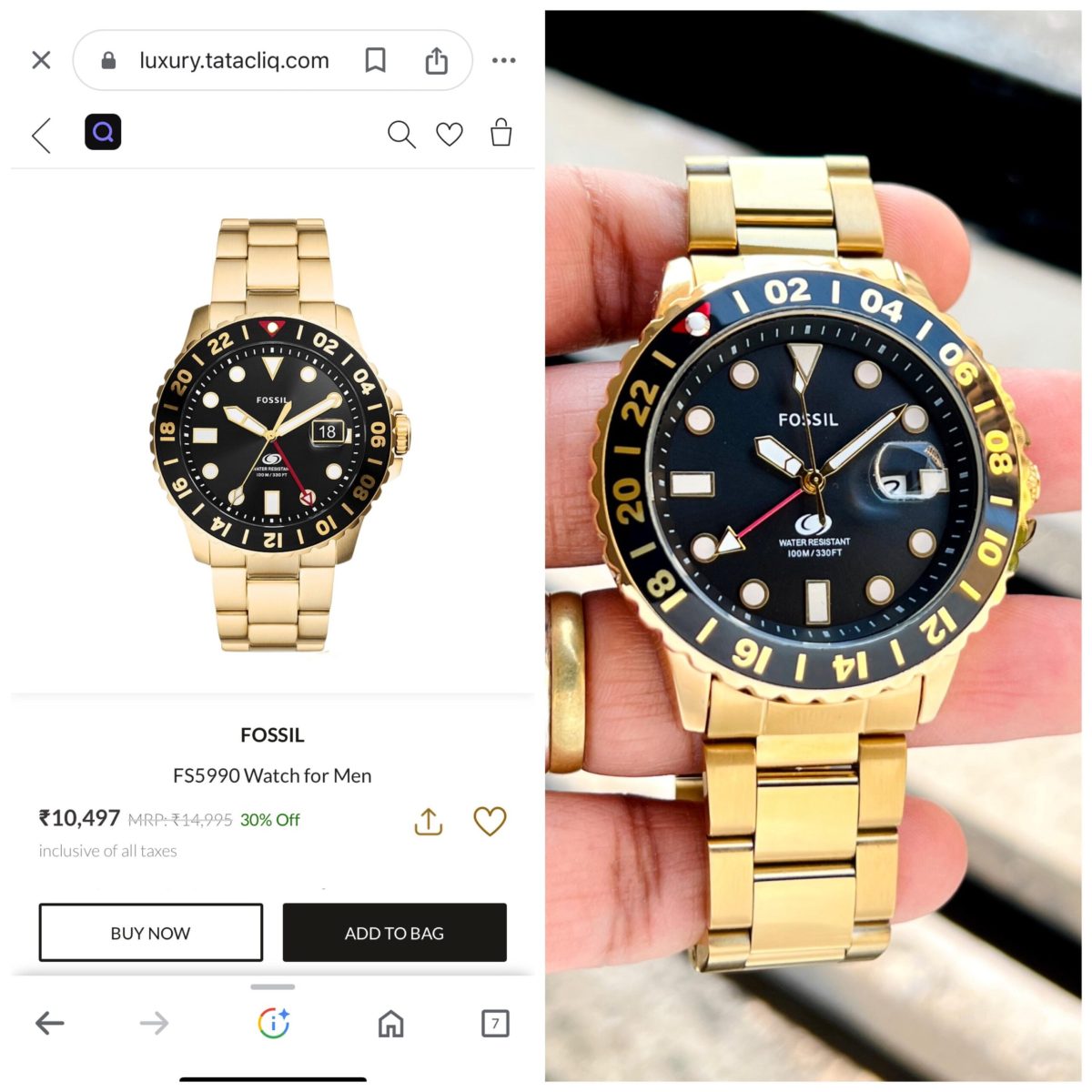 Buy Fossil first copy watch India