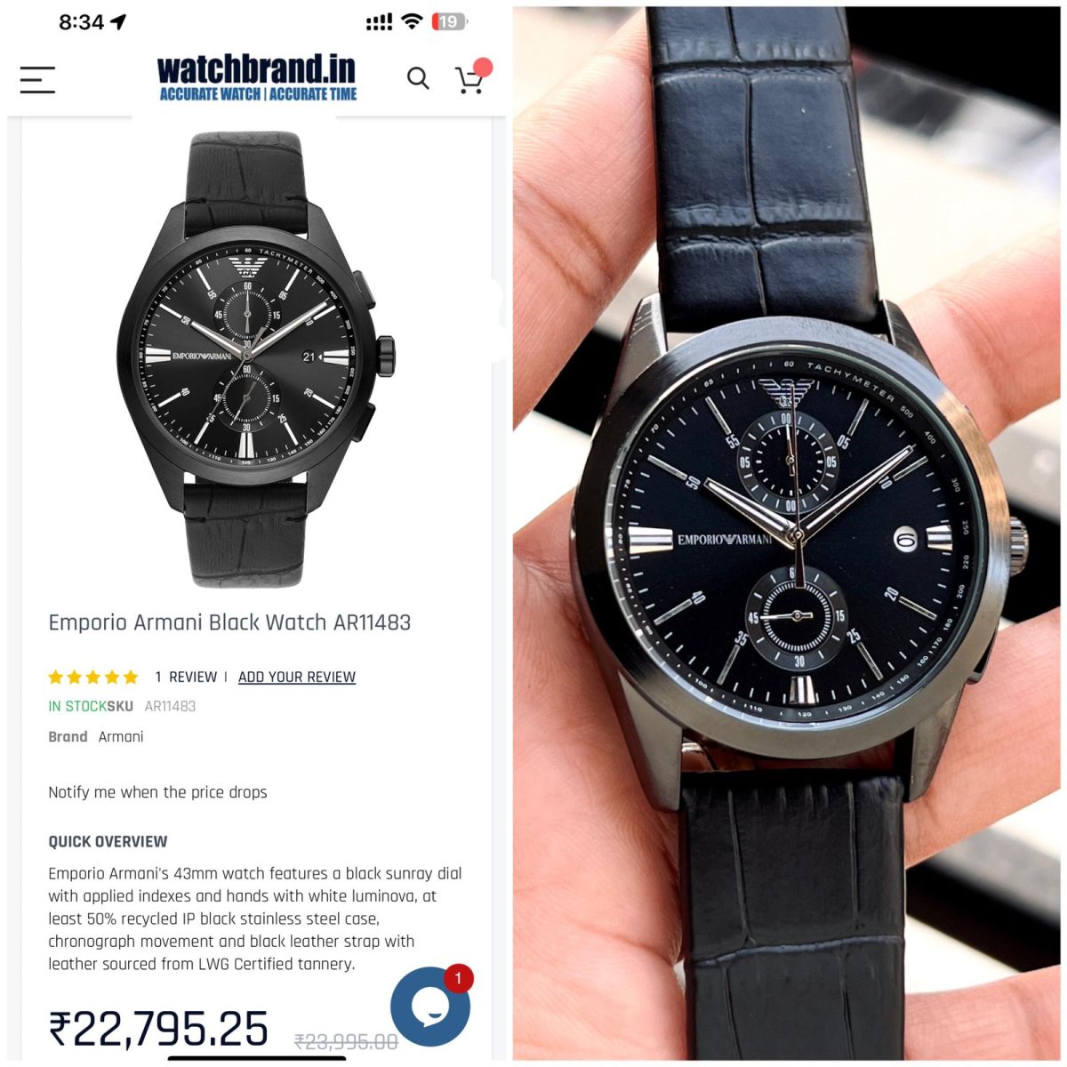 Buy Emporio armani first copy watch India