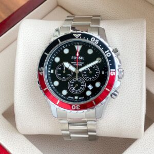 First Copy Fossil Black Dial Silver