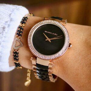 Michael Kors Watch Black and Pink