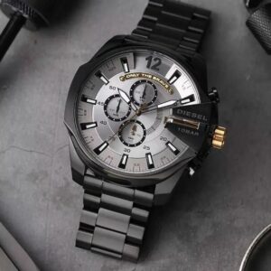 -Diesel -For Men Model- 10 BAR Quality- 7A Band- Black Dial- Grey