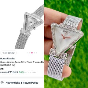 Guess Silver Tone Triangle Dial