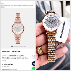  Emporio Armani White Diomand Dial